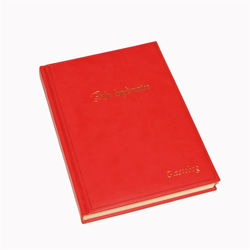 Ventura B5 rød model - Guldtryk Min konfirmation-Gæstebog 